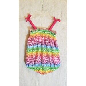 Baby Girls' Rare Editions Bubble Romper Bright Colors Size 12 Months